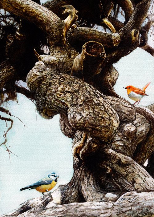 Tree with Birds IV by REME Jr.