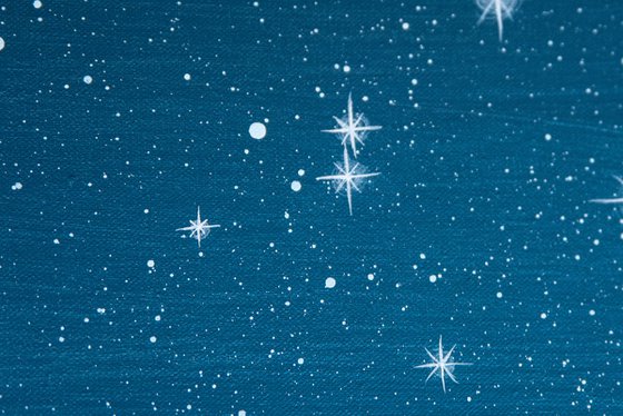 Starry Night Over Snowy Forest