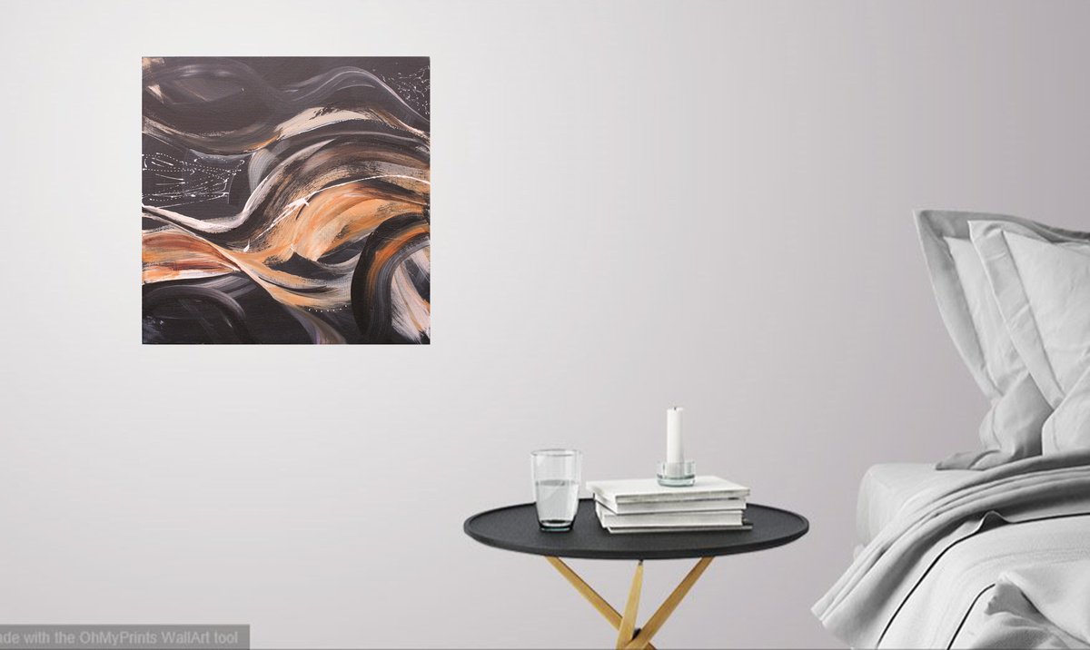 Organic Abstract Acrylic Painting By Susan Wooler, 16 X 16", I