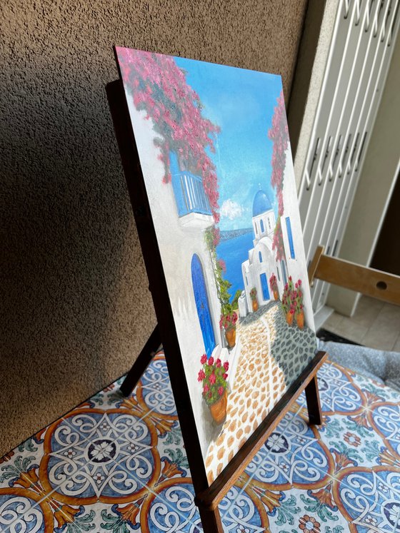 Santorini Light: Domes and Cerulean Blues