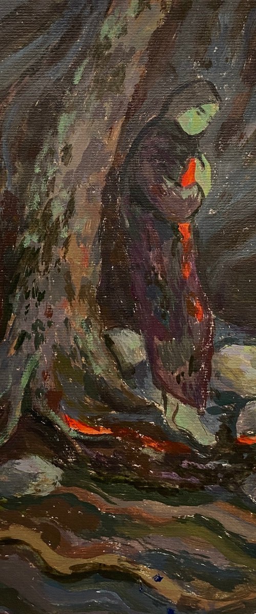 My pain. A man by a tree by Liubov Ro