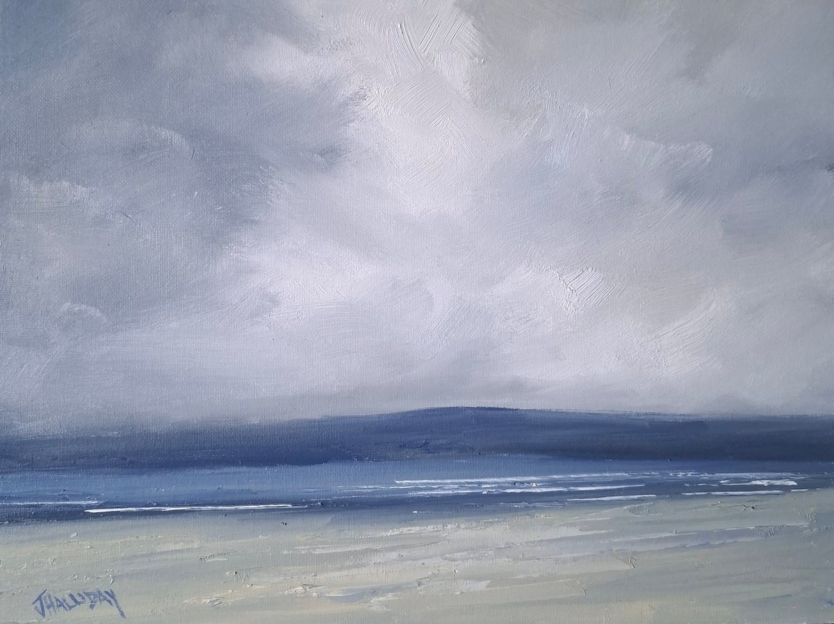 Impressionistic Landscape Oil Painting By John Halliday, 16 X 12, Northern Rain, Original Artwork