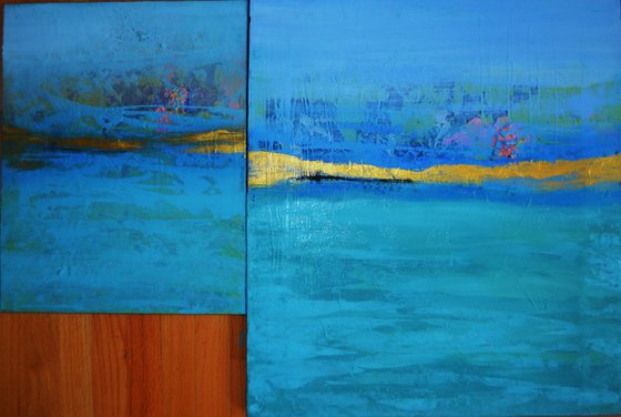 Abstract blue seascape "Peaceful moments3"