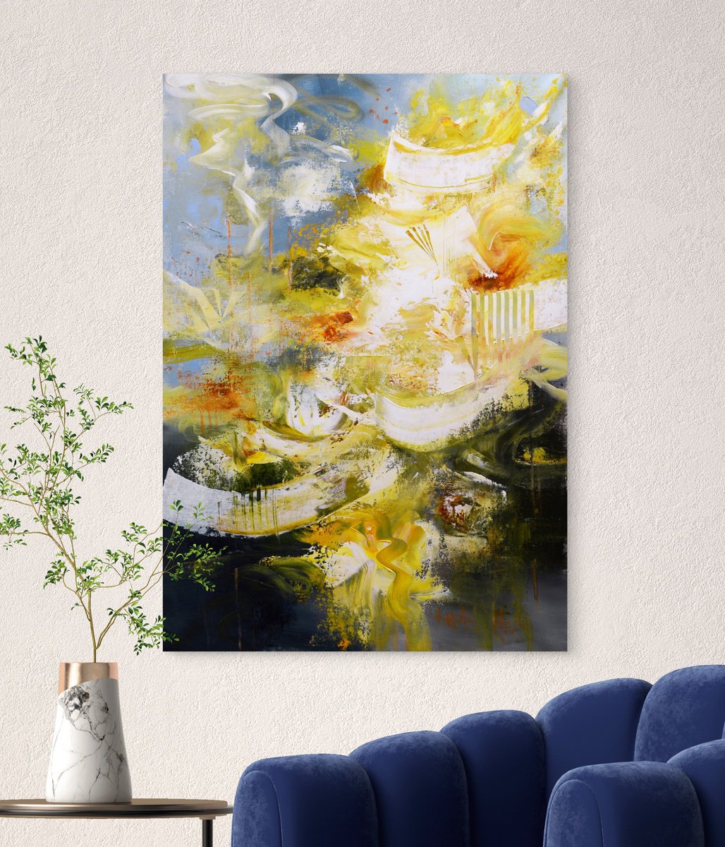 Abstract Acrylic Painting By Andrada Anghel, 24 X 36, Perpetual Road, Original Artwork