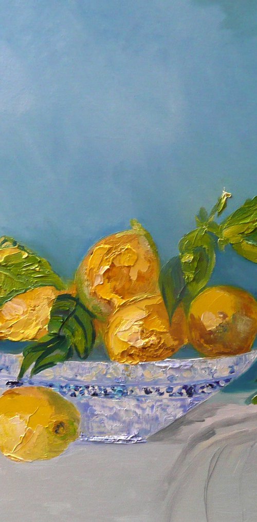 Lemons in a Ming Bowl by Lesley Blackburn