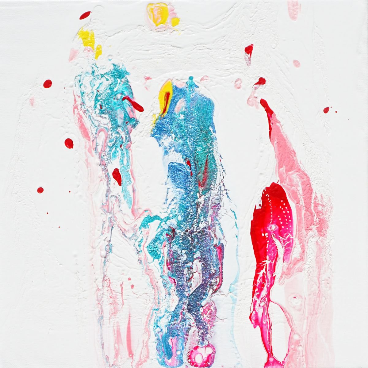 Organic Abstract Acrylic Painting By Jelena B, 12 X 12, Make Me Happy-30X30Cm/12X12In, Original Artwork