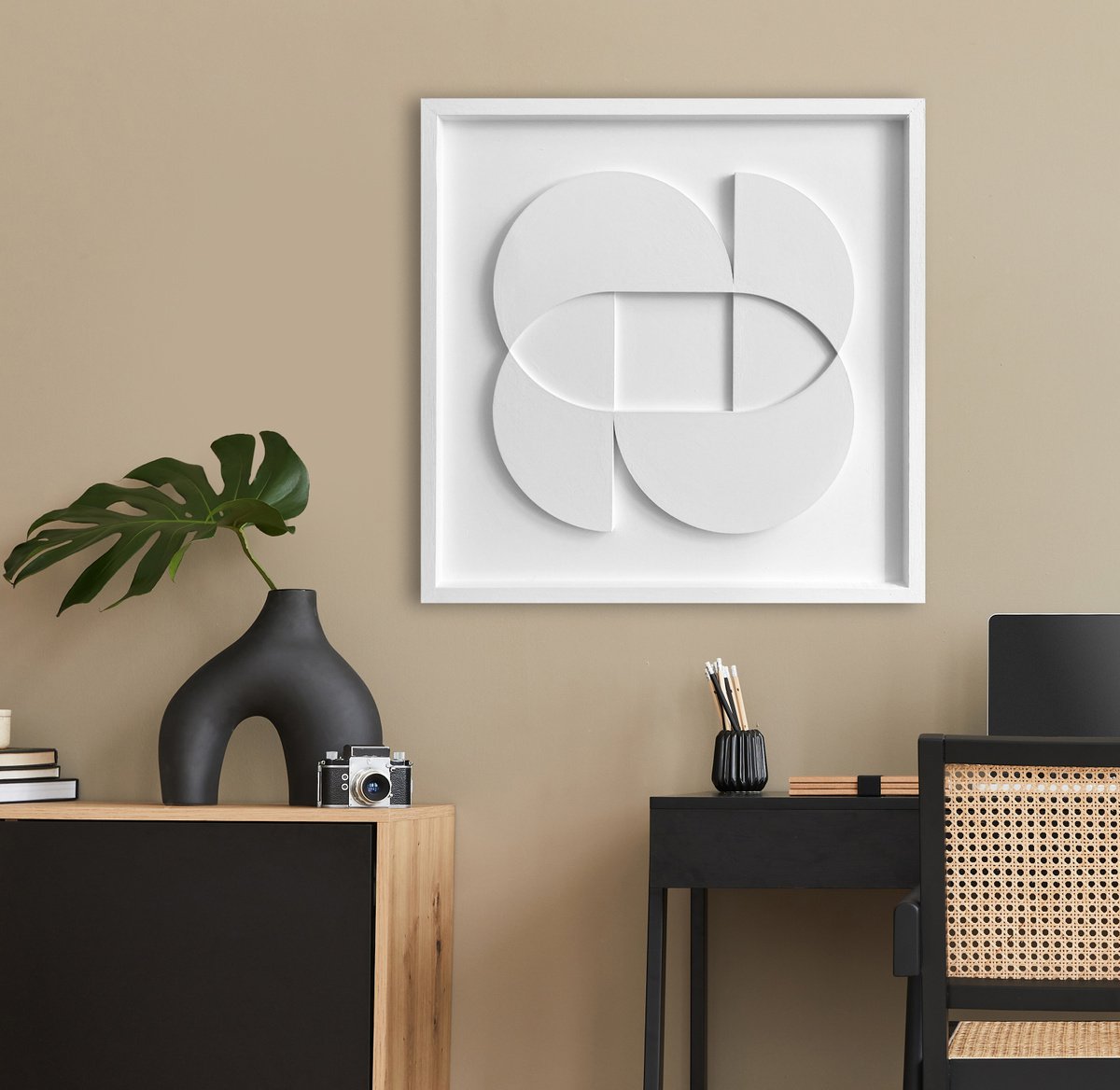 Geometric Abstract Relief By Liam Roberts, 20 X 20", Revolution, Original Artwork