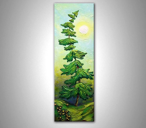 "Alone...."  Pine Tree Painting