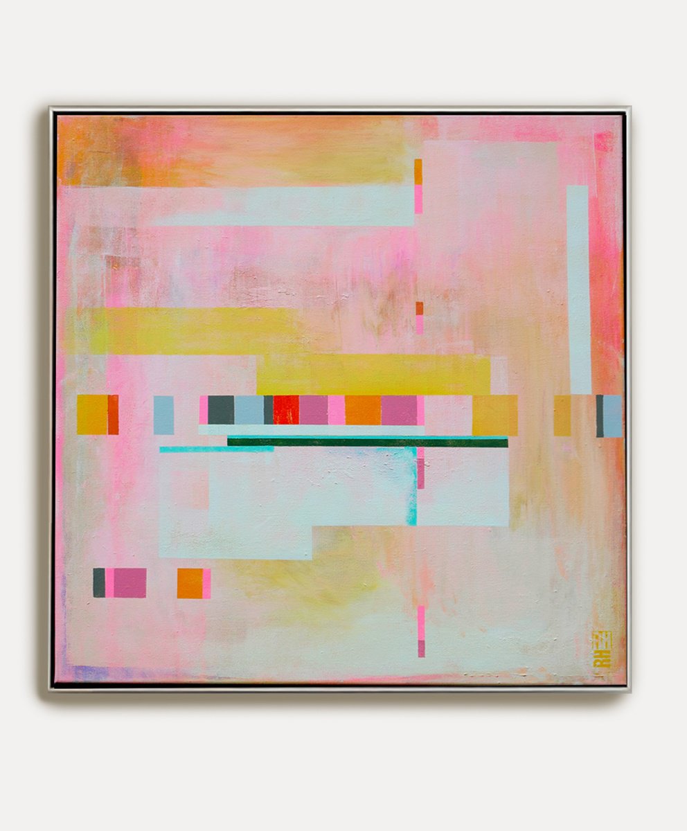 City Plan Pink By Ronald Hunter, 31 X 31, Artwork For Sale On Artfinder