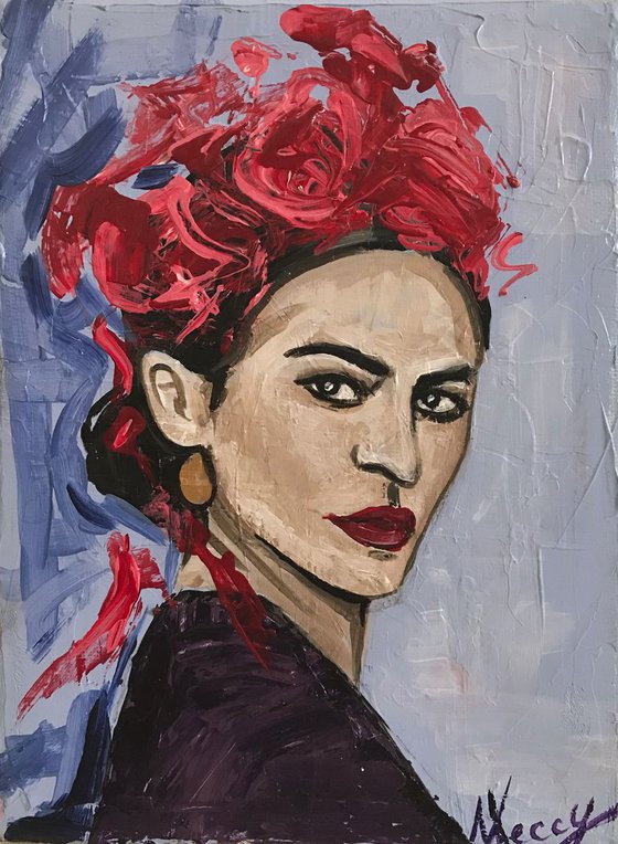 Viva la Frida, mini artwork, acrylic painting on canvas 6x8inch