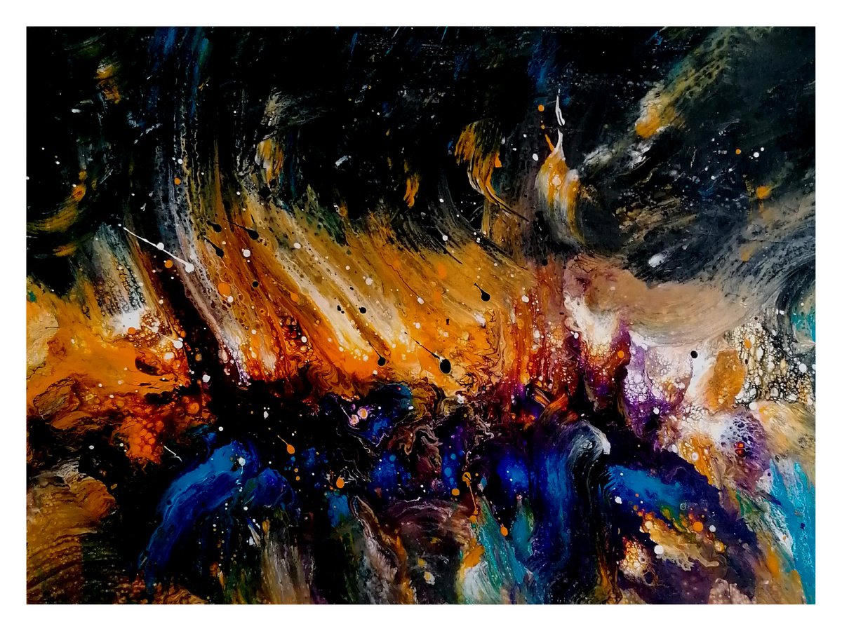 Organic Abstract Acrylic Painting By Susana Z. Harris, 16 X 12", Abstract 22, Original Artwork