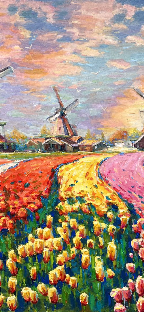 "Field of Tulips" by Evgeny Chernyakovsky
