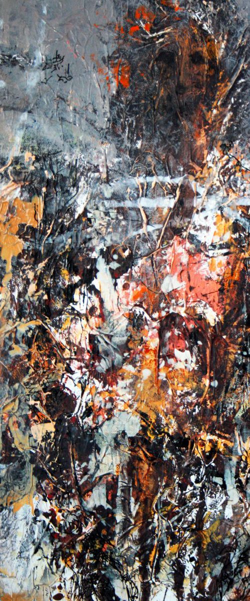 LARGE HEAVY ANGEL ON WOOD BY MASTER KLOSKA LOST TRACE ECLECTIC LOOK ONIRIC ART, 2014 by Kloska Ovidiu