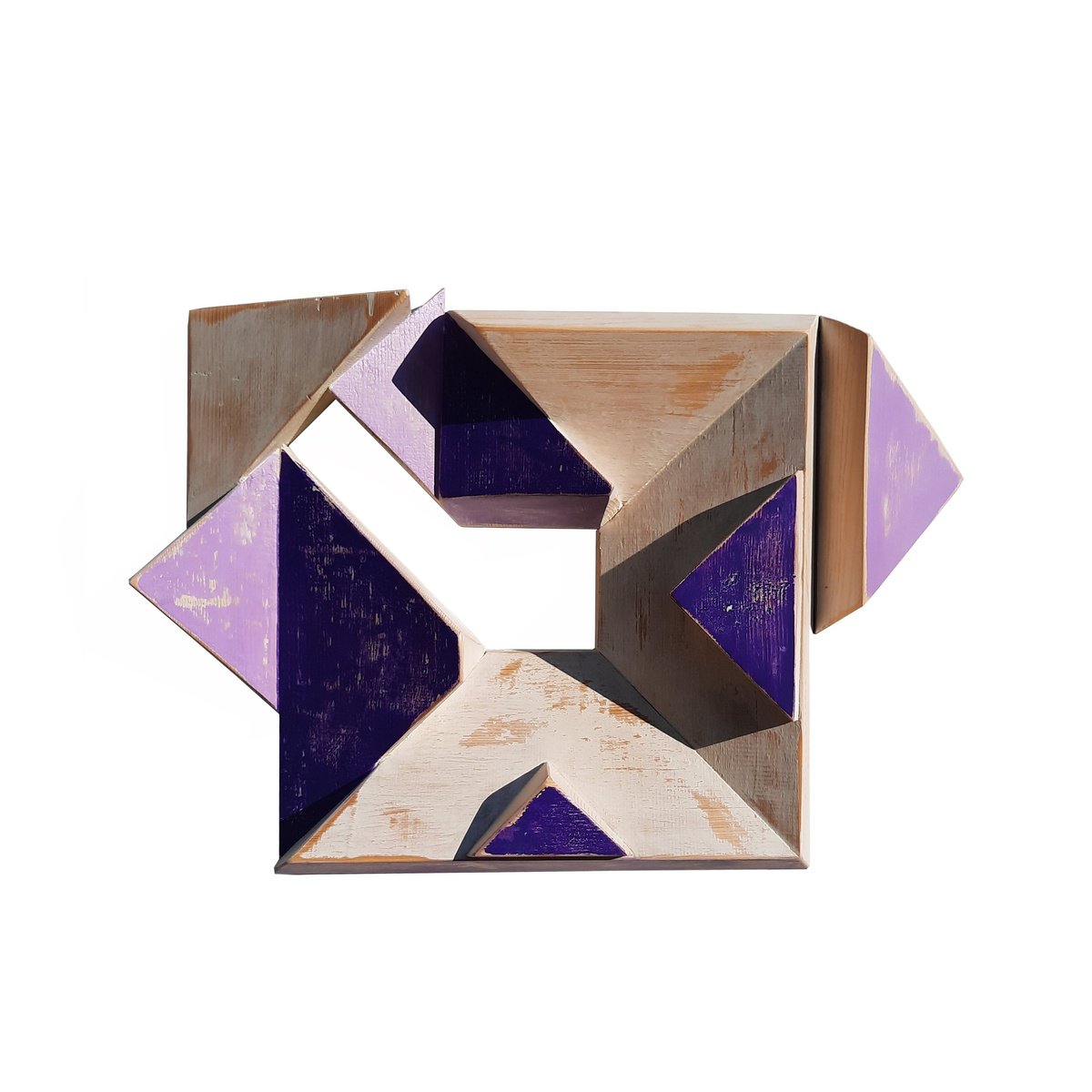 Geometric Abstract Relief By George Troyanov, 22 X 16, Passerine, Original Artwork