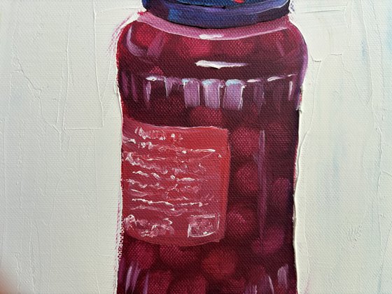 Cherries in a glass jar