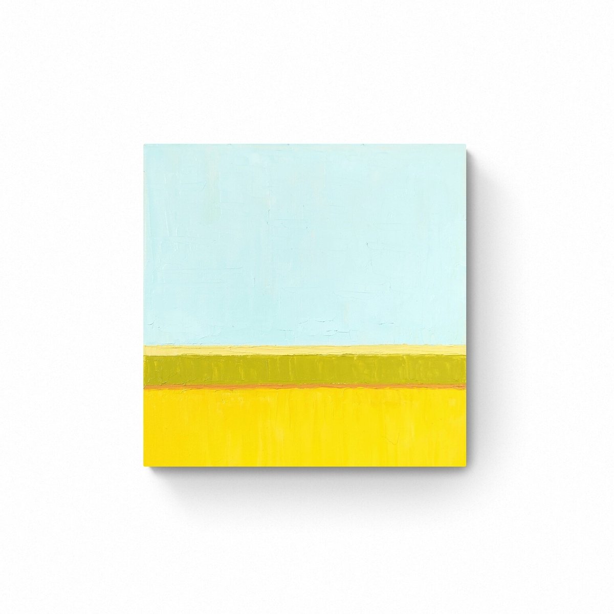 Abstract Oil Painting By Yana Dulger, 10 X 10", "Spring. Flowering Field", Original Artwork