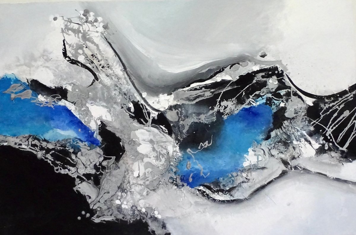 Abstract Acrylic Painting By Mel Davies Original Art, 30 X 20", Expression 9, Original Artwork