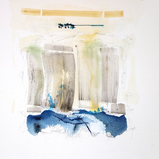 Heike Roesel "Towards the Cliffs", watercolour painting
