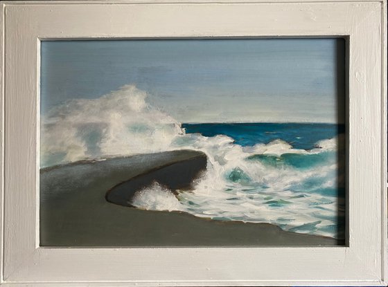 Lyme Cobb Breaking Wave