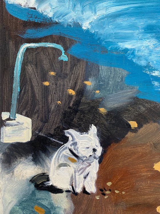 French Riviera. Dog and the Sea