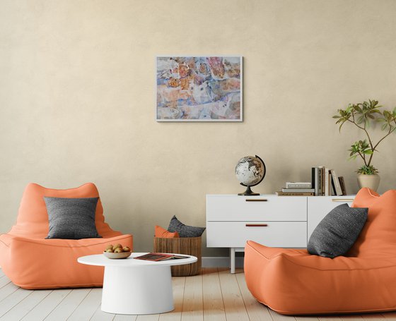 Afterimage. abstract painting, framed