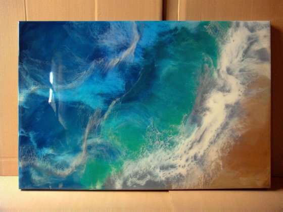 "Sea Wave" Resin Large painting