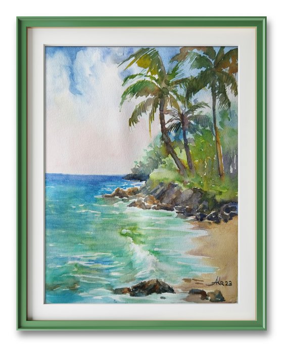 Hawaii. Palms and sand