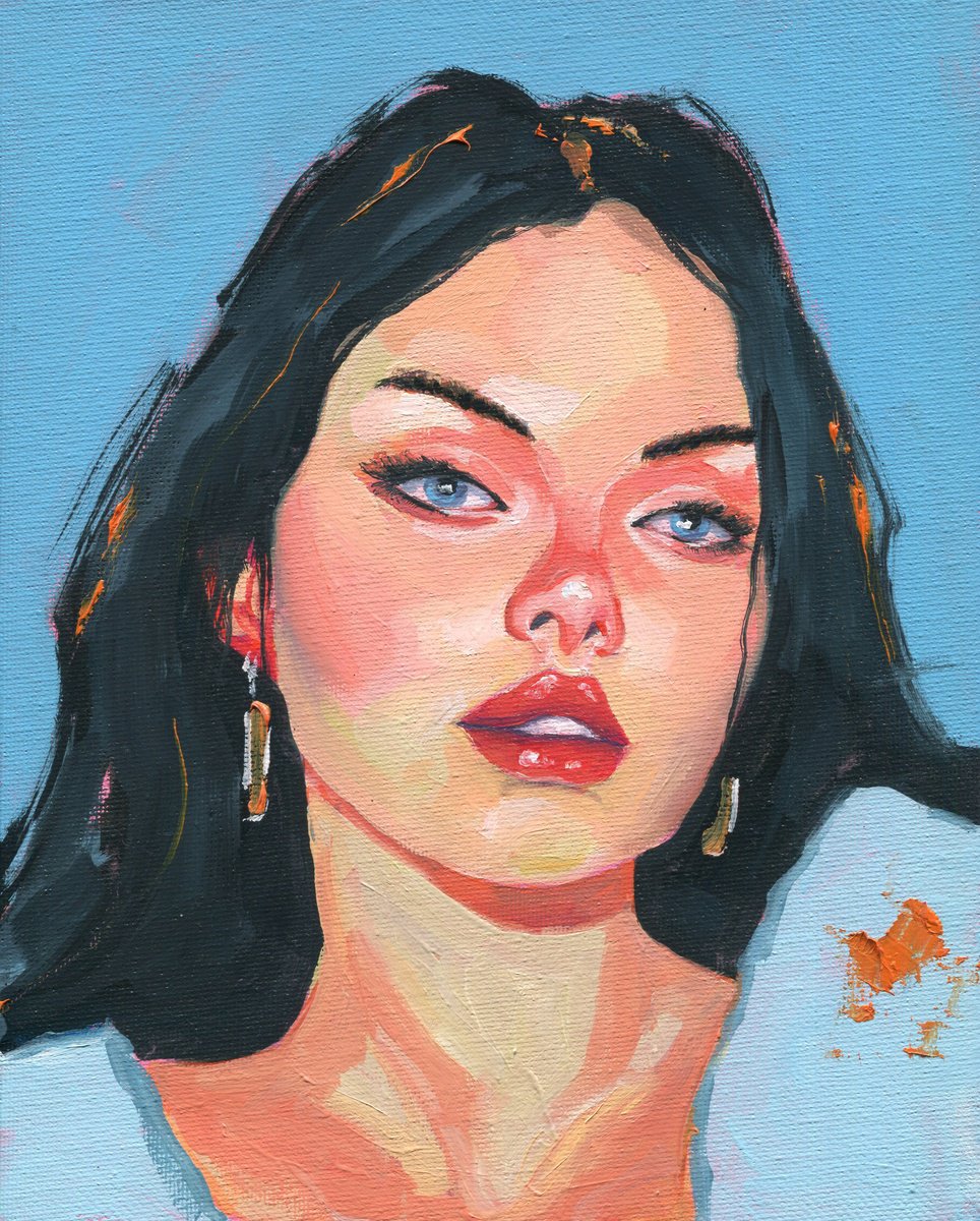 Impressionistic Portrait Oil Painting By Oleksii Iakurin, 8 X 10", A Thousand Stories 8, Original Artwork