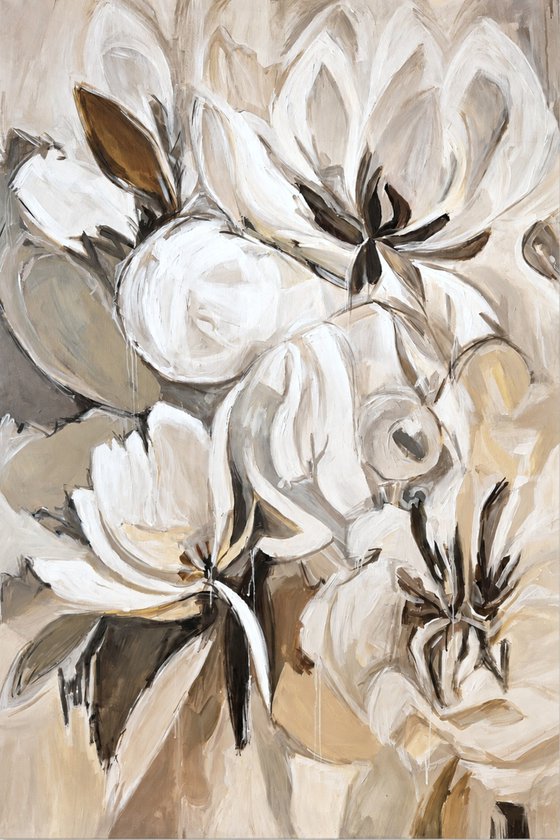 Golden Magnolia floral abstraction