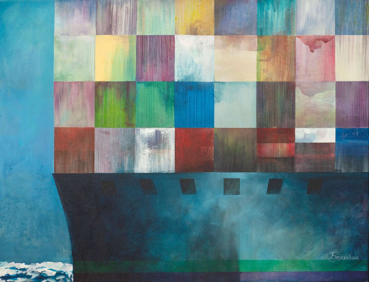 Container ship by Oksana Boguslavska