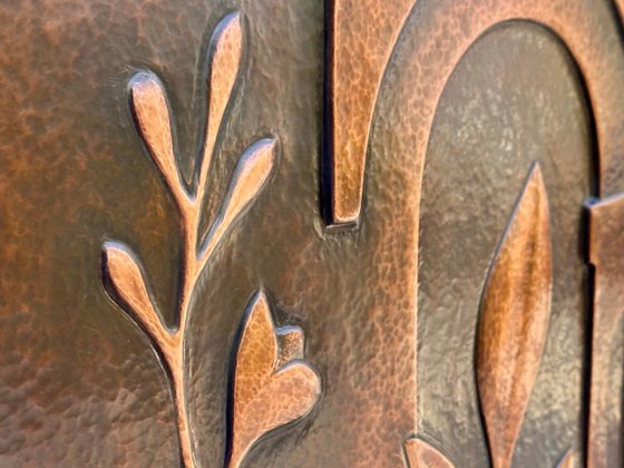 "Copper Botanica" Metal Wall Relief