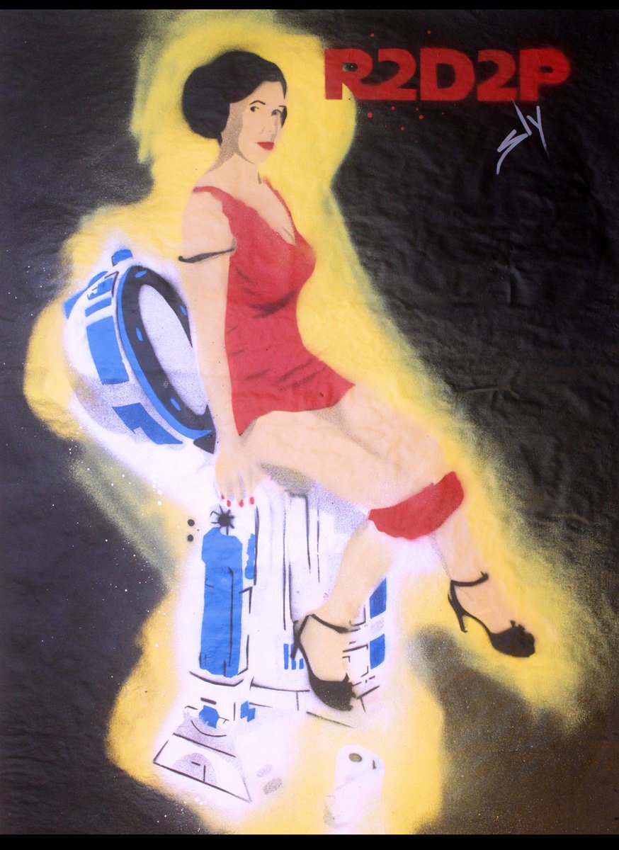 Surrealistic Portrait Painting By Juan Sly, 22 X 30", R2D2P (Black On Plain Paper)., Original Artwork