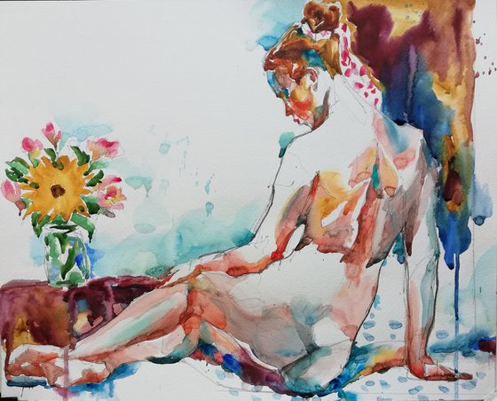 Nude with Sunflower