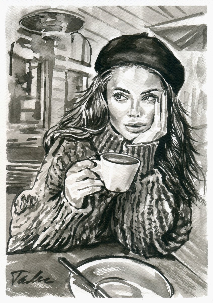 Urban And Pop Ink Drawing , Emily In Paris By Tashe, 8 X 12, Artwork For Sale On Artfinder