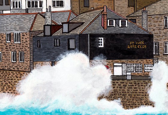 Rough seas, St Ives Arts Club