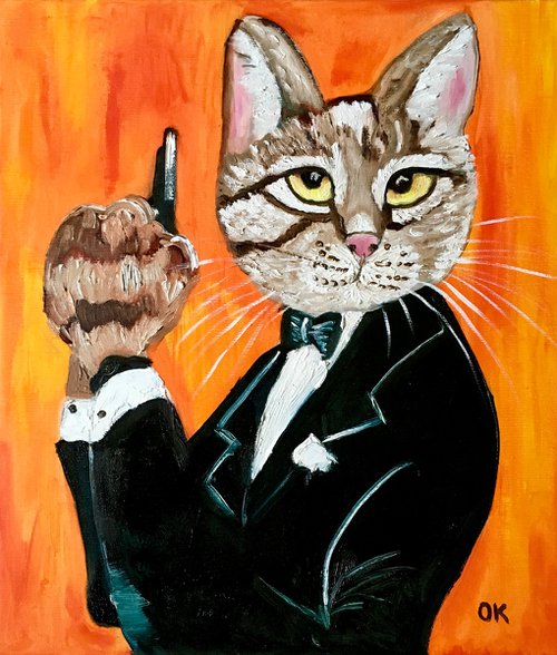Cat  James Bond 007, Cats never die #3. by Olga Koval