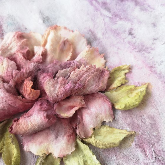 3D floral sculprure painting "Peony"