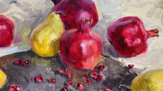 Pomegranates and pears