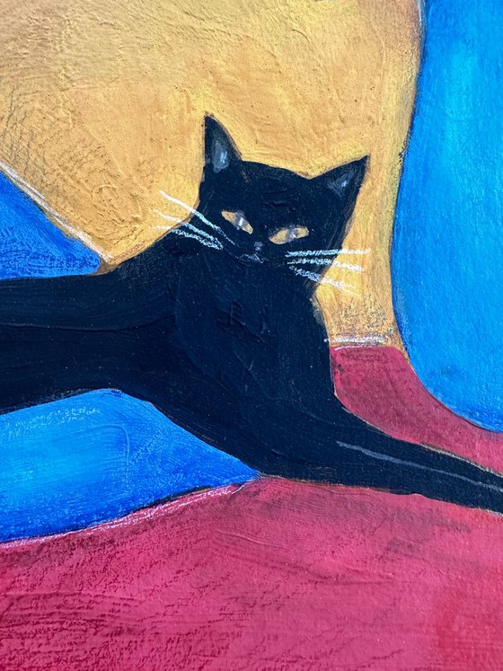 Girl with a Black Cat