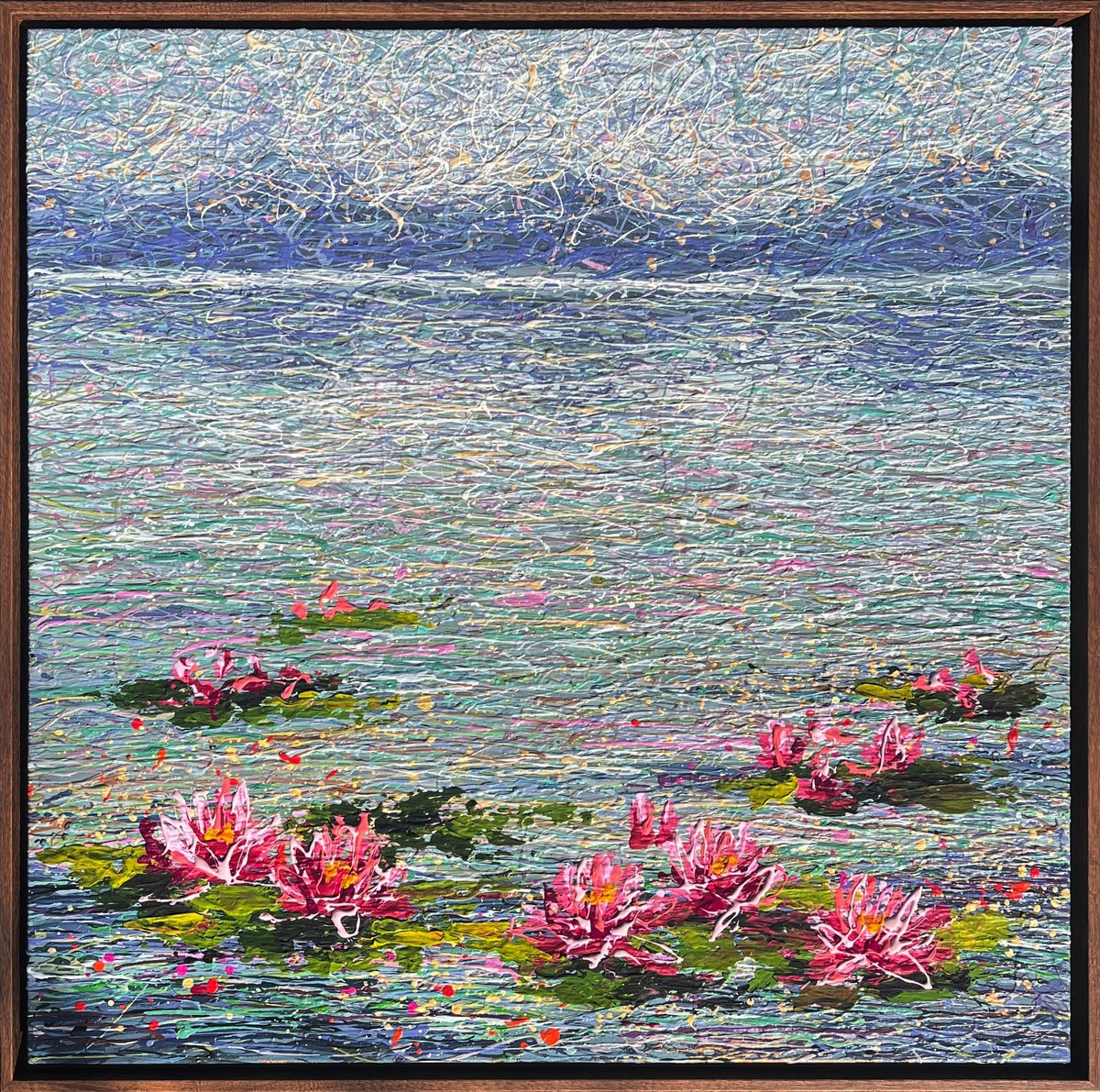 Impressionistic Landscape Acrylic Painting By Nadiia Antoniuk, 33 X 33", When Silence Speaks - Framed, Original Artwork