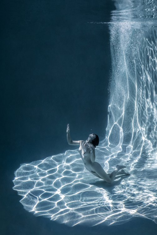Sweet Air - underwater nude photograph - print on aluminum 36" x 24" by Alex Sher