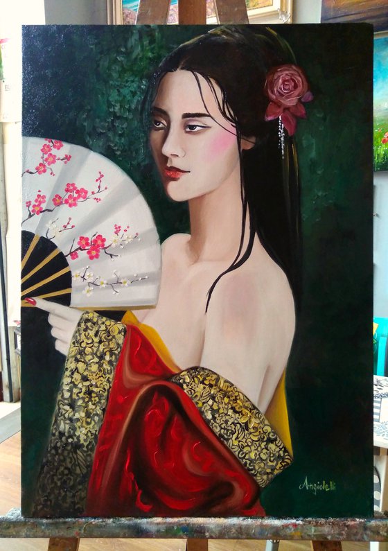 Magico Oriente - Geisha - portrait - oil painting