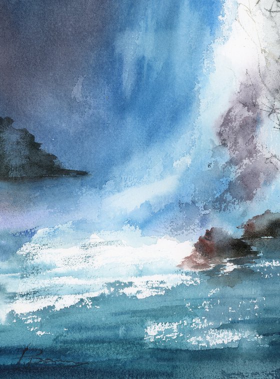 Falls in Blue Light