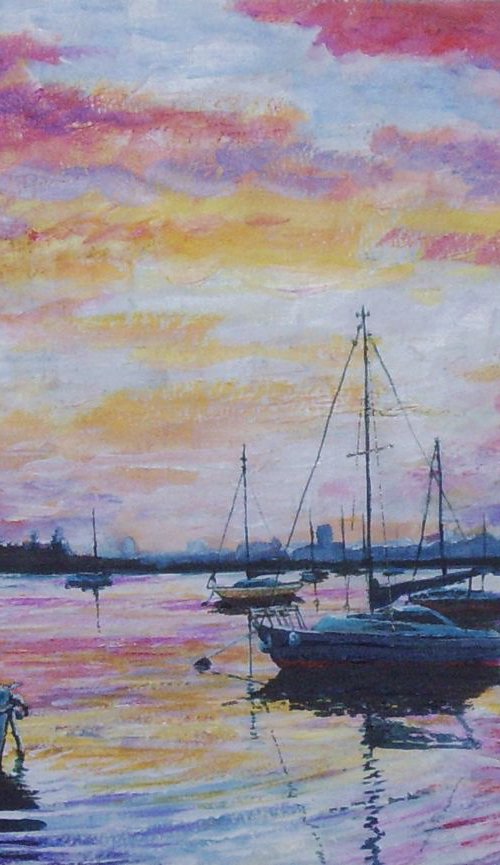 Cosham Harbour Sunset by Max Aitken