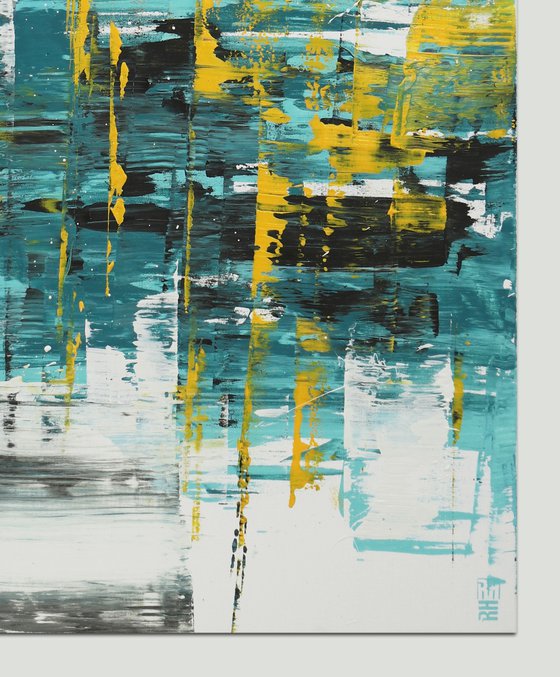 Abstract Painting - Static White - Affordable Art - Ronald Hunter - 31A