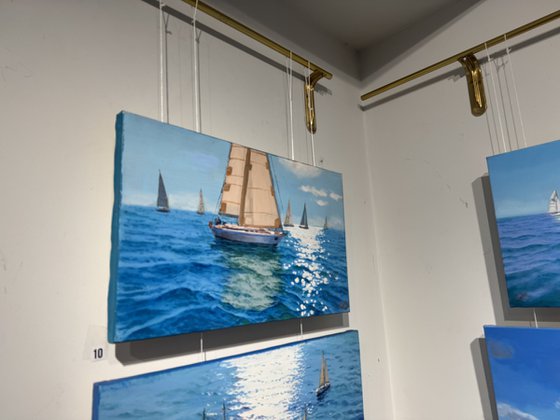 Seascape with Sailboats 45