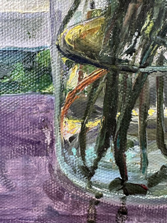 Yellow Flowers in a Glass Jar