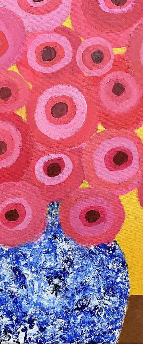 Pink Bouquet in a Chinese Vase II by Jan Rippingham