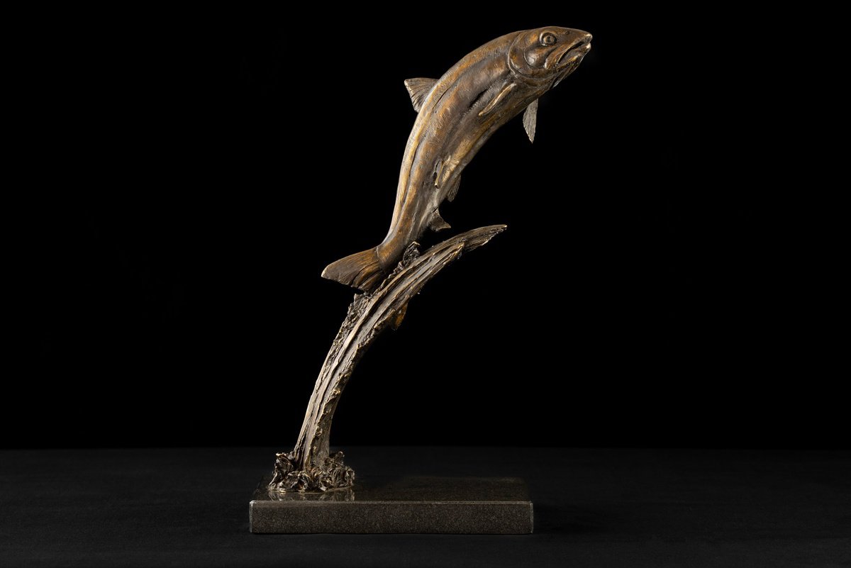 Leaping Salmon Foundry Bronze by Tanya Russell