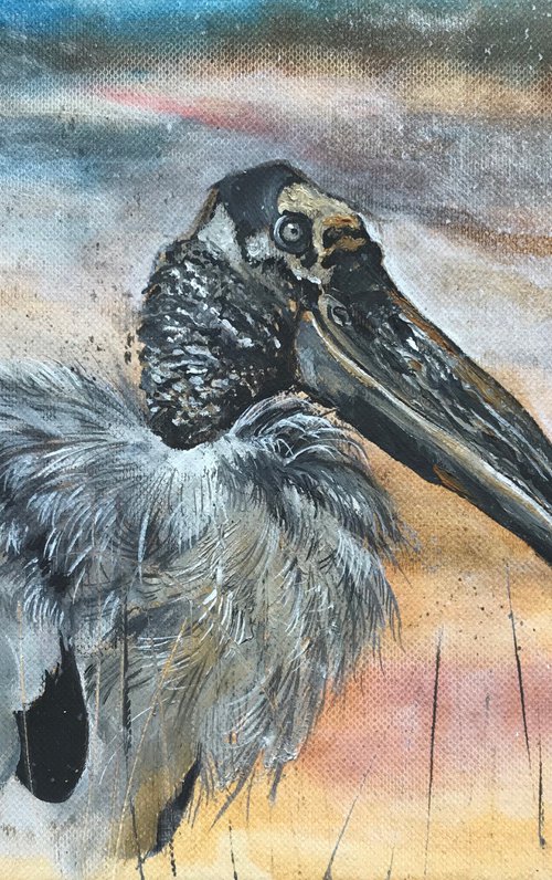 Wood Stork - oil painting by Luci Power